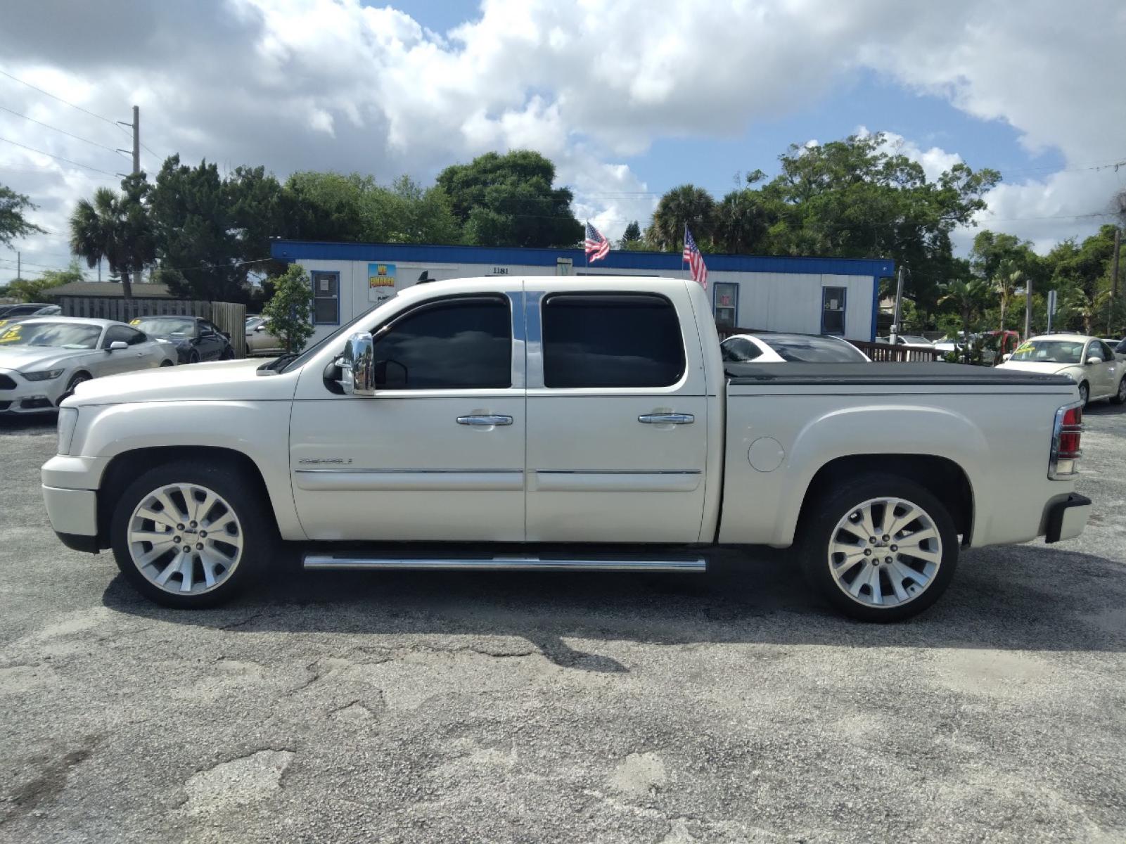 2011 White GMC Sierra 1500 Denali Crew Cab 4WD (3GTP2XE28BG) with an 6.2L V8 OHV 16V FFV engine, 4-Speed Automatic transmission, located at 1181 Aurora Rd, Melbourne, FL, 32935, (321) 241-1100, 28.132914, -80.639175 - Photo #0