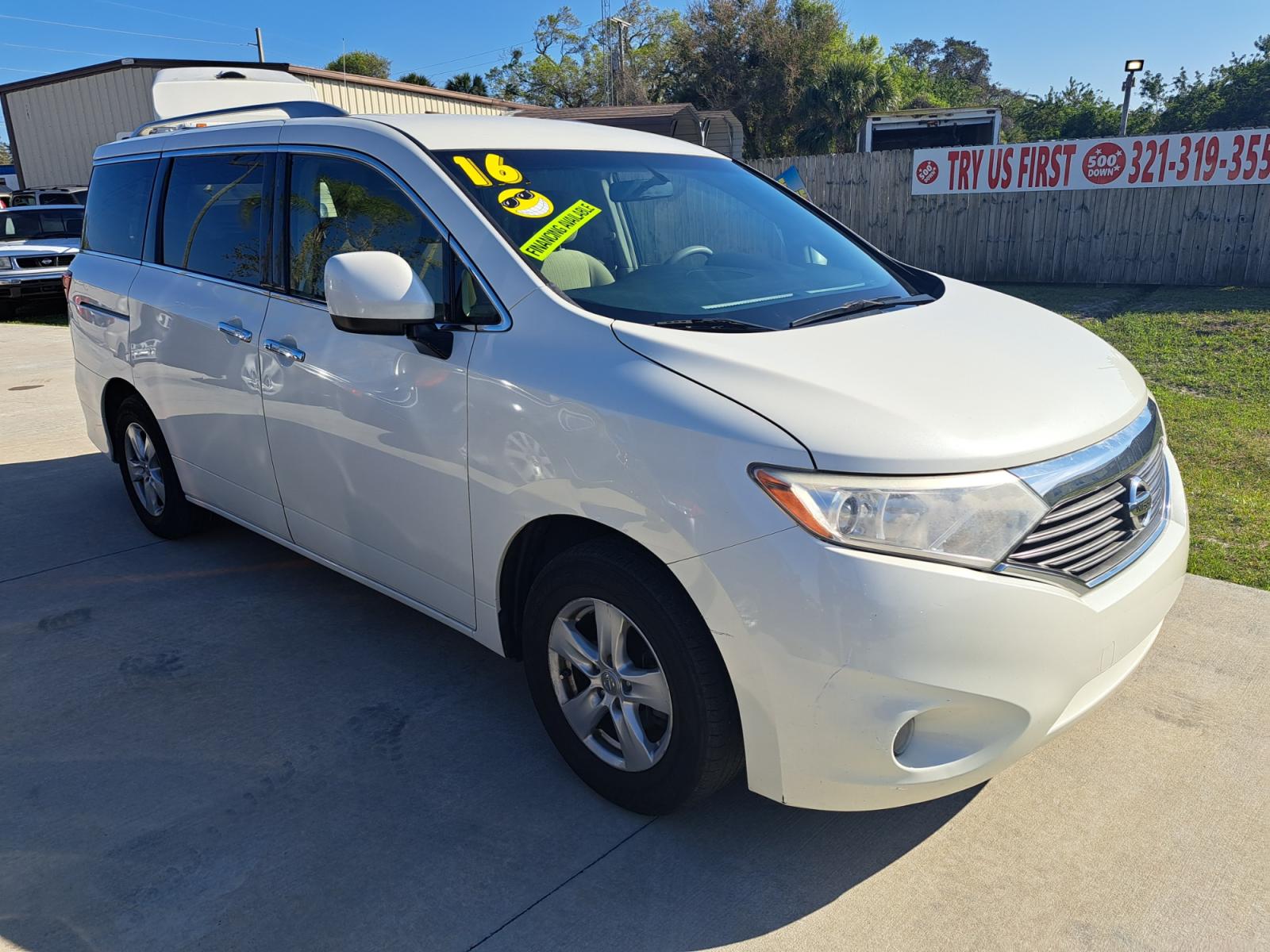 2016 White Nissan Quest S (JN8AE2KP7G9) with an 3.5L V6 DOHC 24V engine, CVT transmission, located at 1181 Aurora Rd, Melbourne, FL, 32935, (321) 241-1100, 28.132914, -80.639175 - Photo #2